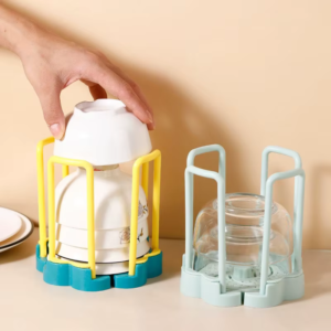 Rotating Retractable Dish Dish Rack Kitchen Shelf Plastic Draining Rack Stove Top Small Bowl Organizer Convenient Bowl Rack - Image 4