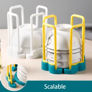 Rotating Retractable Dish Dish Rack Kitchen Shelf Plastic Draining Rack Stove Top Small Bowl Organizer Convenient Bowl Rack - Image 2