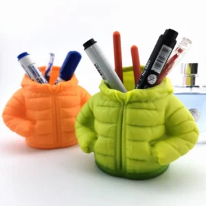 Puffer Jacket Design Desk Pen Holder - Image 1