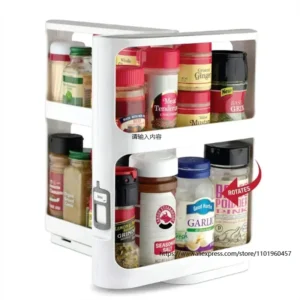 Kitchen Condiment Spice Organizer Rack Multi-Function Rotating Storage Shelf Slide Kitchen-Cabinet Cupboard Storags - Image 3