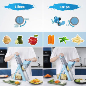 Safe Mandoline Vegetable Slicer Adjustable Vegetable Chopper Mandolin Kitchen - Image 7